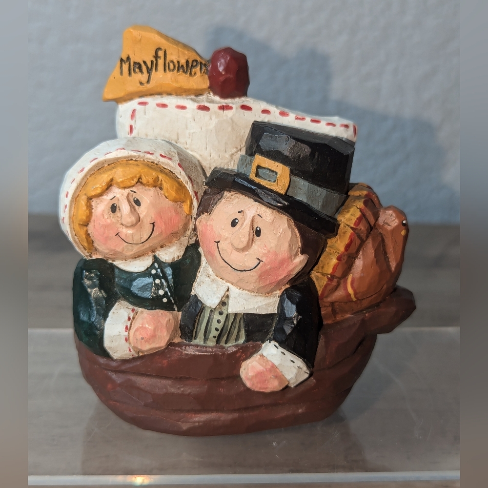 Thanksgiving Pilgrim Figurine By Eddie Walker